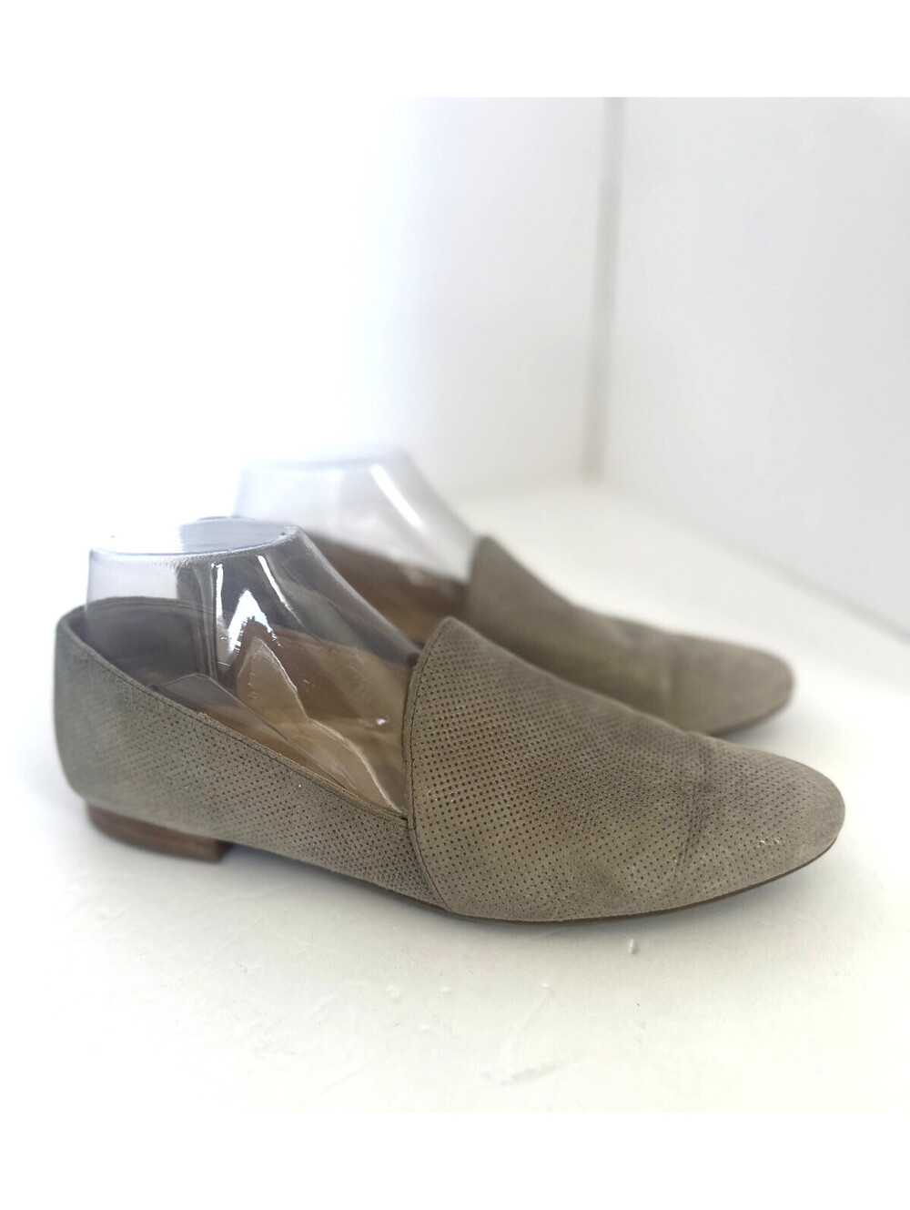 Paul Green Loafers Womens (US 6) Naomi Metallic Silver Tone Perforated Slip-on